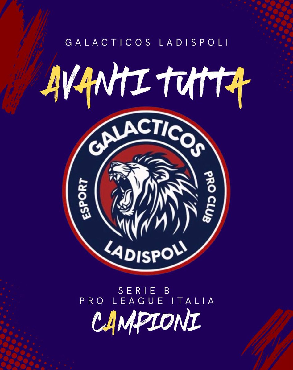 Galacticos Ladispoli Esports (@22galacticos) on Twitter photo La ciliegina sulla torta arriva sempre alla fine, ringraziamo tutti i ragazzi che sono stati fondamentali in questo cammino
SIAMO IN SERIE A
<a href="/proleagueitalia/">ProLeague Italia</a> La ciliegina sulla torta arriva sempre alla fine, ringraziamo tutti i ragazzi che sono stati fondamentali in questo cammino
SIAMO IN SERIE A
<a href="/proleagueitalia/">ProLeague Italia</a>