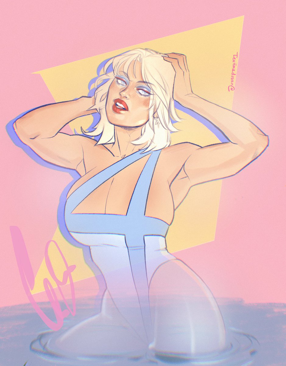 TeatimeDroan's tweet photo. I wanted to draw Sue Storm in the swimsuit again 😌❤️‍🔥 https://t.co/r8jDFhr859