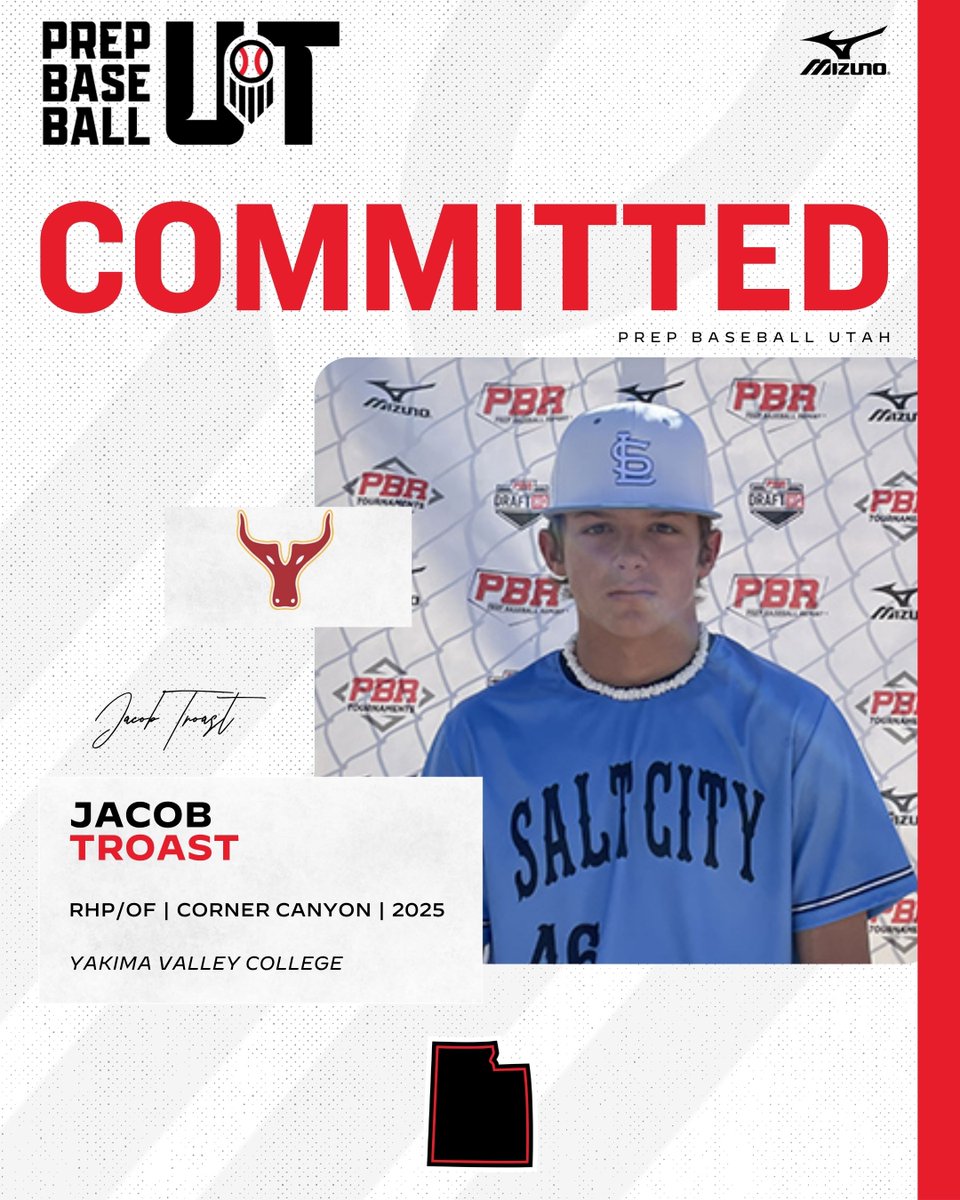 🚨𝐂𝐎𝐌𝐌𝐈𝐓𝐌𝐄𝐍𝐓 𝐀𝐋𝐄𝐑𝐓🚨

'25 RHP/OF Jacob Troast has announced his commitment to Yakima Valley College. Congrats to the righty out of Corner Canyon‼️. #BeSeen

Profile ➡️ loom.ly/aPC05fY
Commitment Board ➡️ loom.ly/niC8cPM

@Jacob_troast |