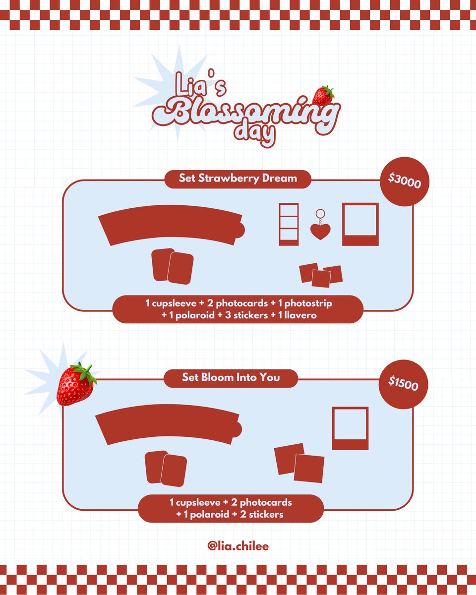 🍓 Lia's Blossoming Day 🌺

MIDZY!! 
Con mucha alegría los invitamos a celebrar el cumpleaños número 25 de Lia con este bello evento 🍓

📍Montealvarez Café, Suecia 339, Providencia. Cercano a Metros Los Leones. 🇨🇱
🗓️ Sábado 19 de Julio. 
🕜 Desde las 13PM a 17PM.