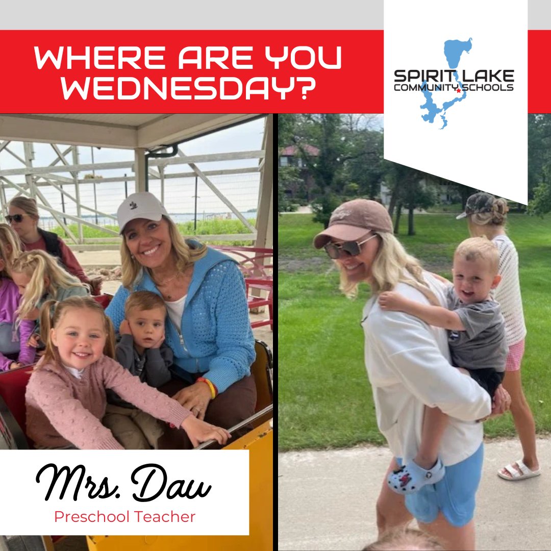 This week’s #WhereAreYouWednesday features Mrs. Dau enjoying sweet summer moments with her grandkids!  They’ve been taking walks and visiting Arnolds Park, where the train ride has become a fast favorite.