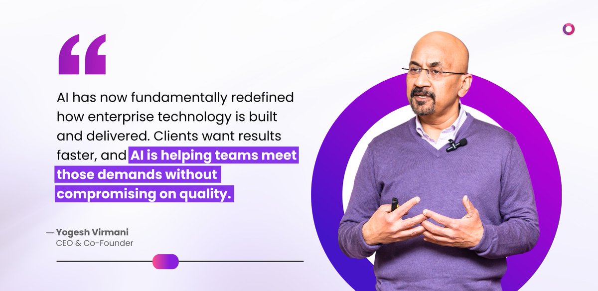 From embracing AI to building inclusive teams, Yogesh Virmani talks about what’s next in the world of tech delivery in his interview with CXOToday.

Read the full article here:
cxotoday.com/interviews/the…

#TechInnovation #AI #Agility #Leadership #TechTrends