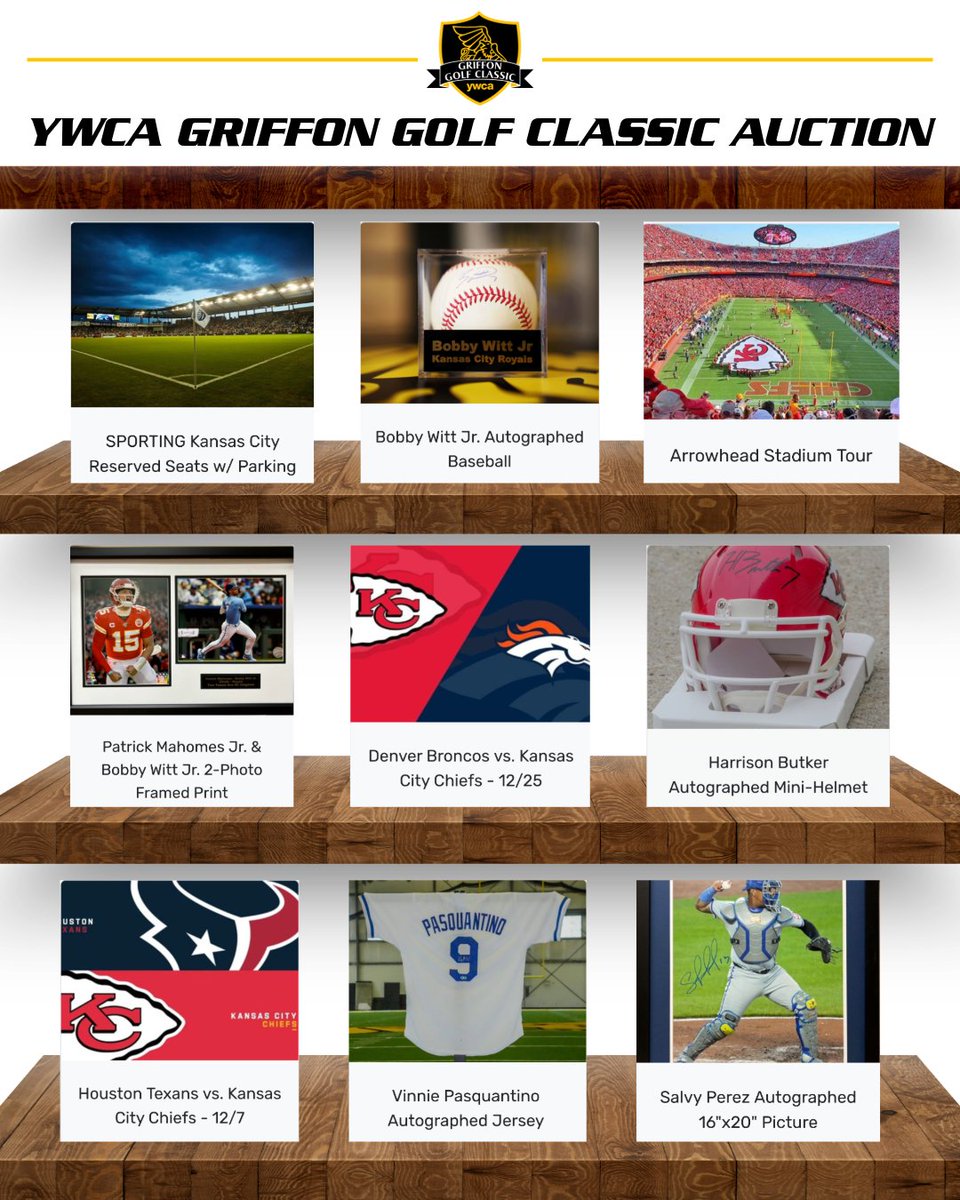 For all our Kansas City fans!

The YWCA Griffon Golf Classic Auction is LIVE with all these items plus more! There is something for everyone and for a great cause!

Link: bit.ly/3G5mkGN

Runs through July 14th