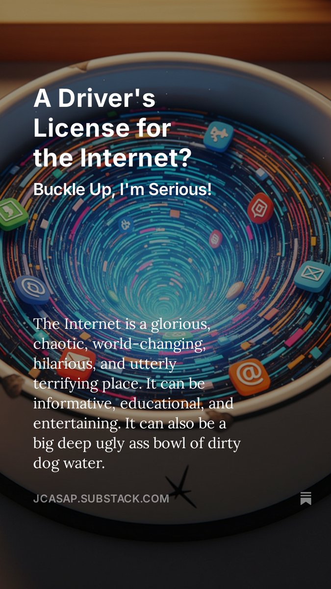 Should we be issuing Internet driver's Licenses to kids who master the tools they use?
https://t.