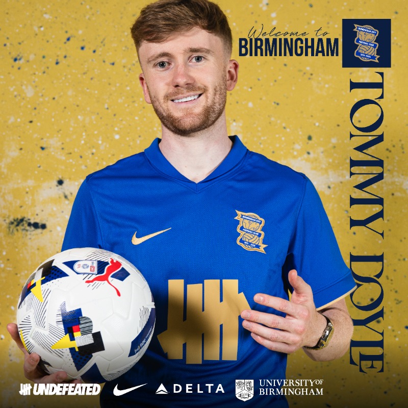 BCFC's tweet photo. We are delighted to announce the signing of midfielder Tommy Doyle on a season-long loan from Wolverhampton Wanderers. 🖊️