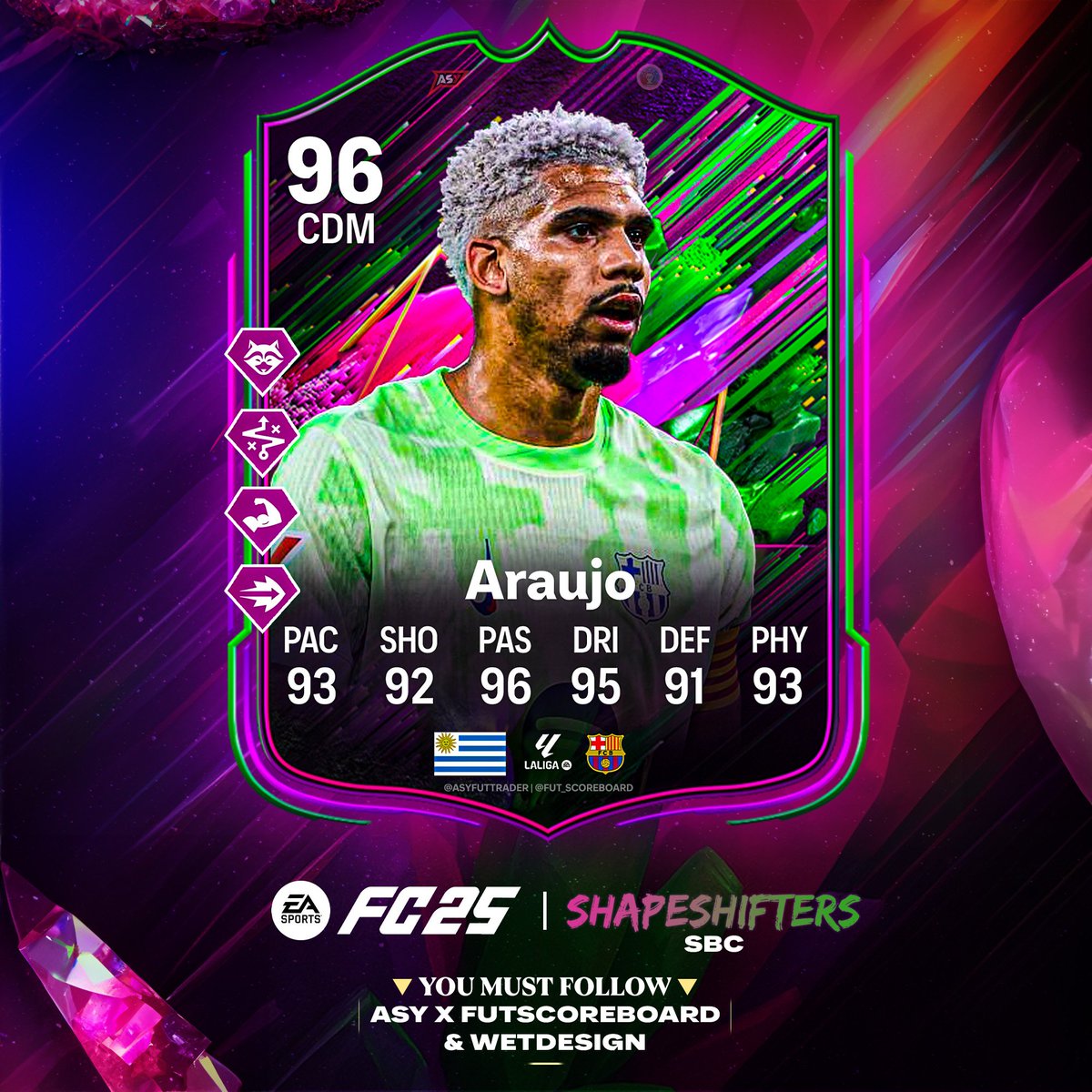 🚨 ARAUJO 🇺🇾 SBC OFFICIAL CARD ✅️🔥

OFFICIAL STATS &amp; PS+ ✅️

Follow <a href="/AsyFutTrader/">ASY FUT</a> for more!