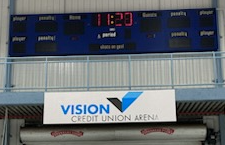 The Town has renewed the naming rights agreement, for the west/blue arena as the "Vision Credit Union Arena". 

We are grateful for our continued partnership with Vision Credit Union.