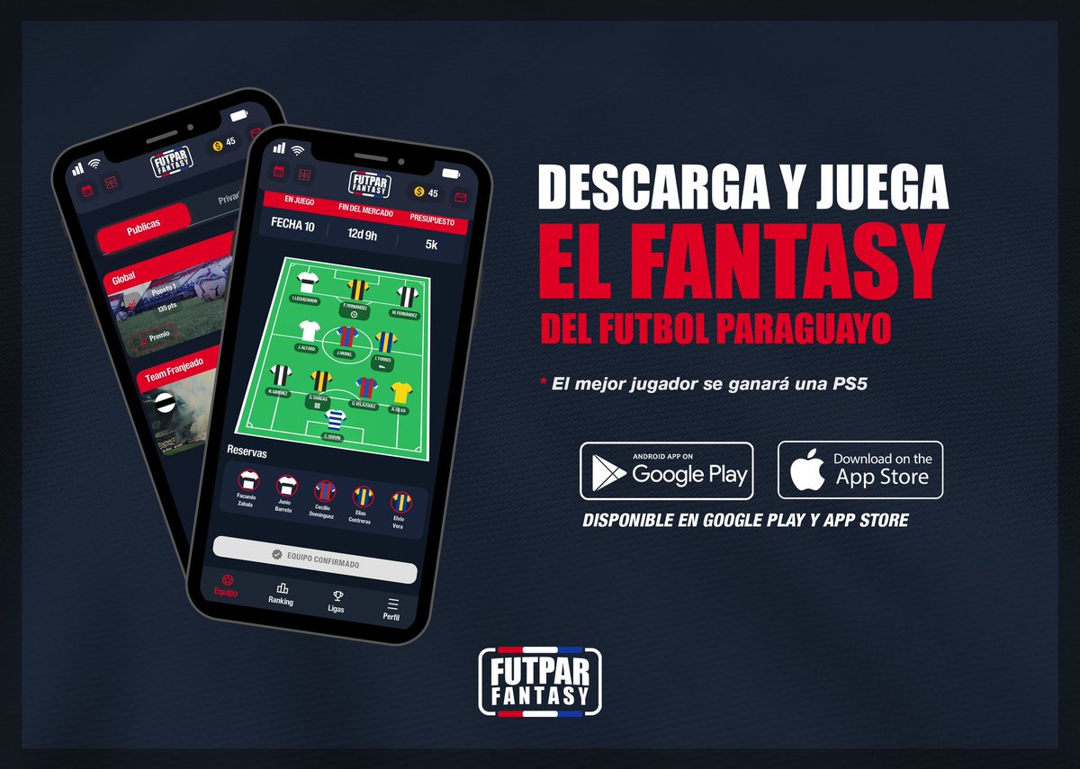 ¡Juega al único Fantasy del fútbol paraguayo!️ 🇵🇾

🆕 Novedades exclusivas:
• Elegí la formación que mejor se adapte a tu juego.
• Jugadores con hasta 3 posiciones posibles.
• Premios semanales para los mejores en el ranking.

📲 ¡Descargá la app y empezá a jugar!