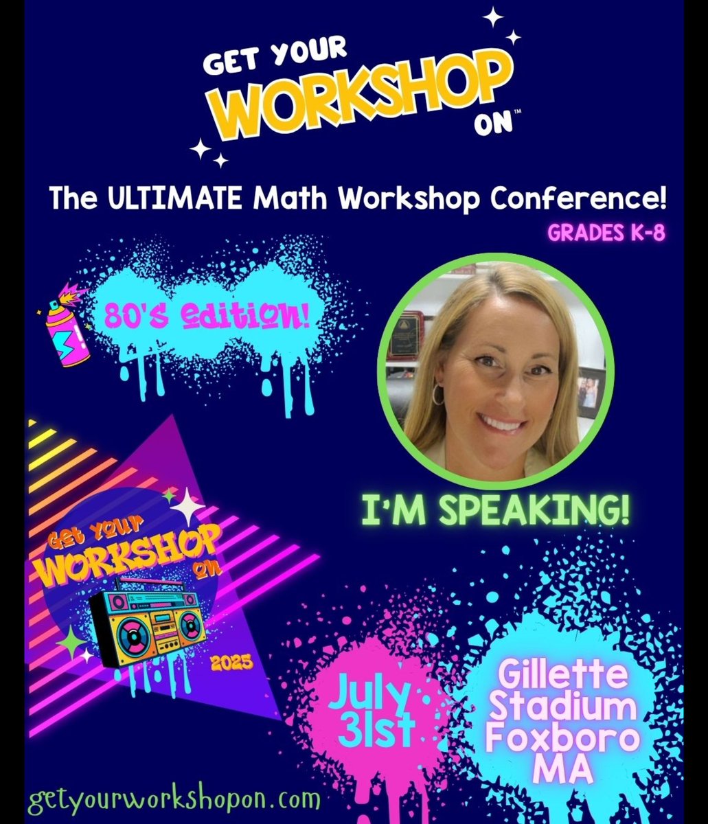 alisonmellomath's tweet image. Calling all MATH WORKSHOPPERS!! 
Do you love to learn? Want to have fun doing it? 

Imagine if there was a conference just for math workshop? THERE IS! And 2025 might have an 80s theme 🤩

JULY 31st-be there for the TIME OF YOUR LIFE!
getyourworkshopon.com

#mathworkshop