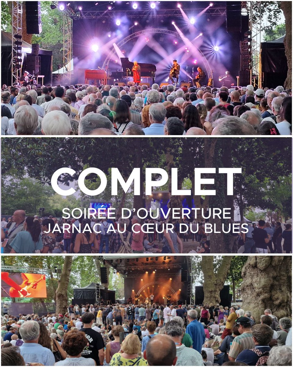 Soirée d'ouverture complète ! 🤩🥳

 Rendez-vous dès demain à 11h30 pour les concerts gratuits et à 18h00 pour les concerts du soir !

🎟️Achetez votre billet sur bluespassions.com ou directement sur place !