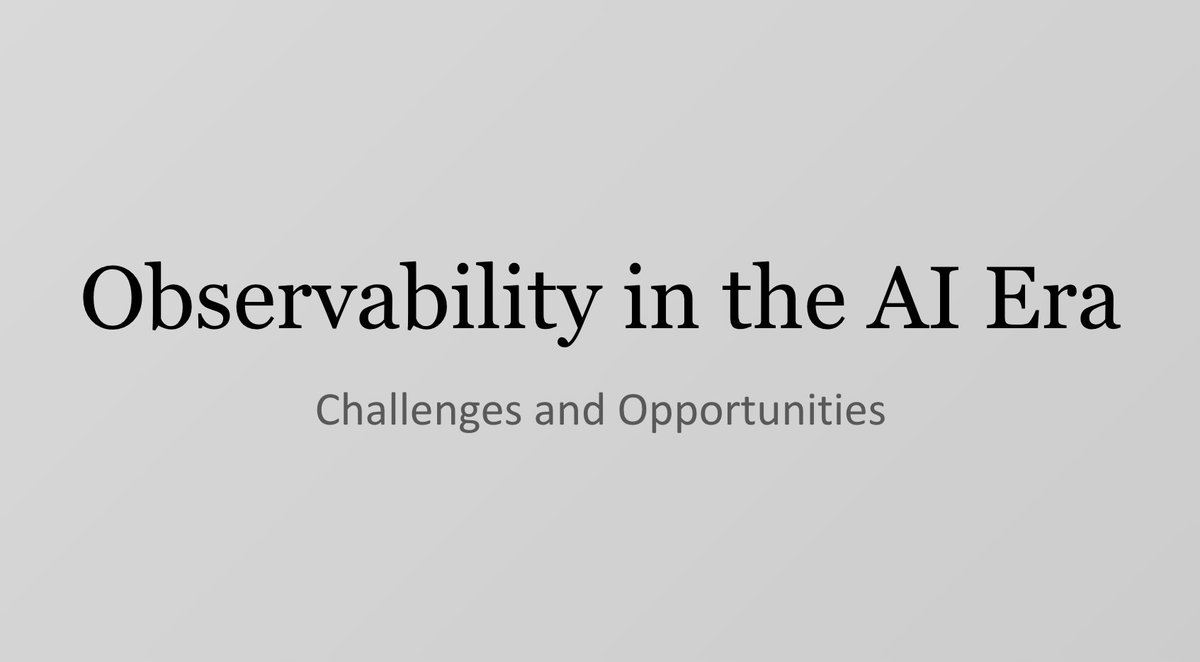 Fresh from my talk at <a href="/arizeai/">Arize AI</a> Observe last week: We're at an inflection point in software engineering. AI is completely changing how we build and operate apps. Here's how observability needs to evolve... 👇