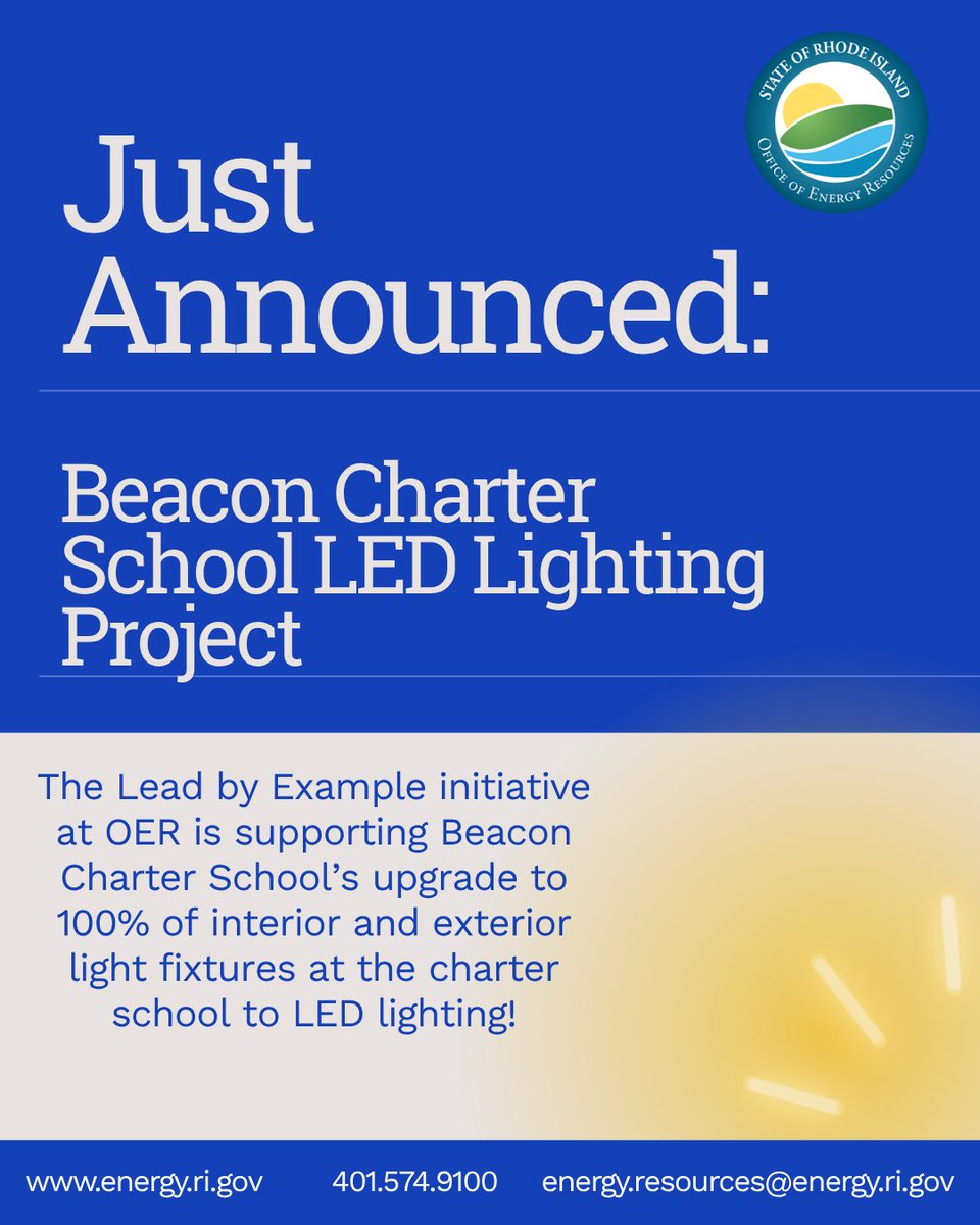Announcement! OER is excited to share that Beacon Charter High School for the Arts has awarded a contract for their LED lighting upgrade project. The Lead by Example program at OER is supporting Beacon Charter High School for the Arts in reducing its energy use, improving the