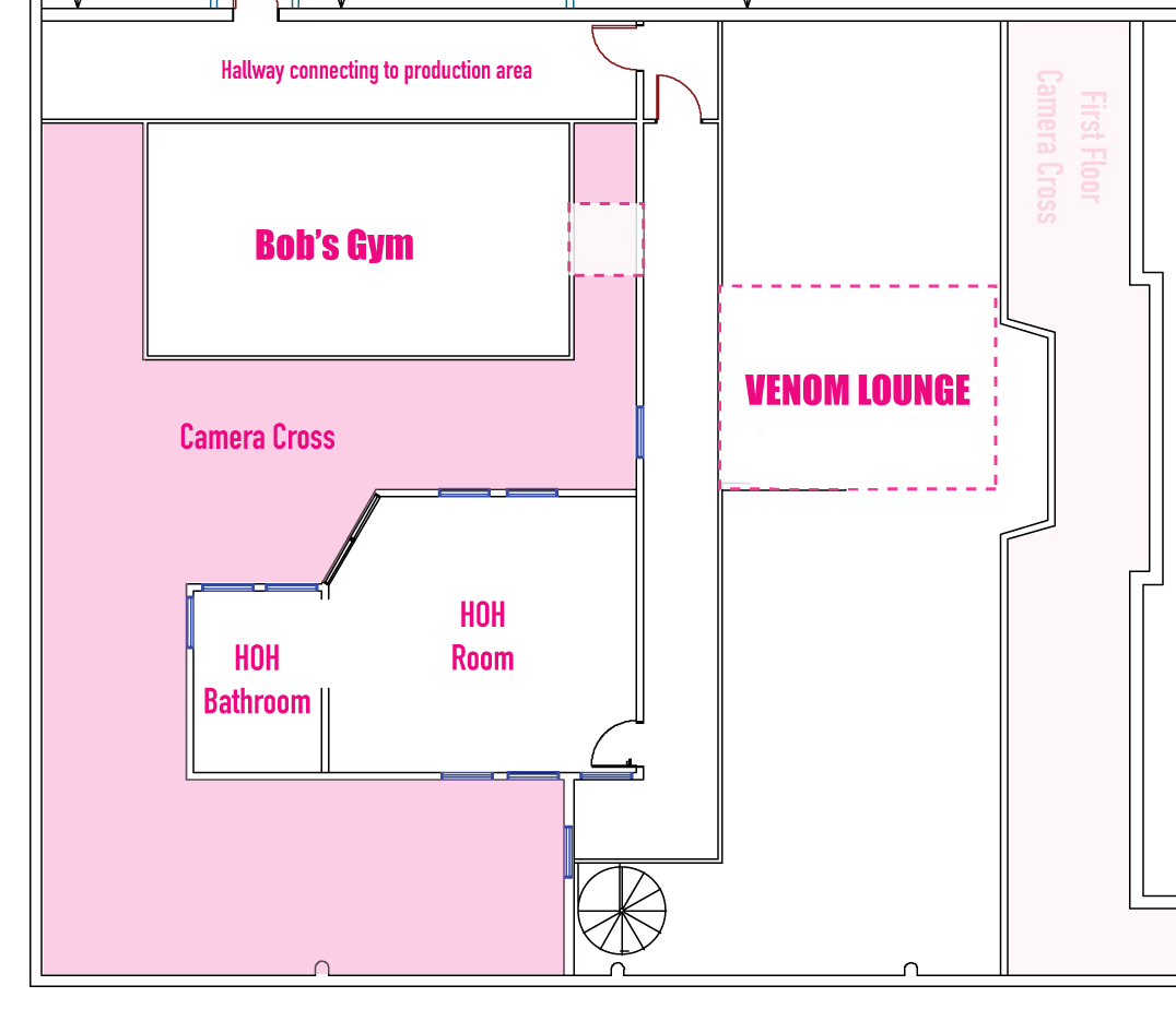 89razorskate20's tweet photo. Wanted to do a quick layout of the new #BB27 house! Where each bedroom is &amp; how the downstairs gym(now the new nook) is now upstairs in the old HN room! (house floorplan from reddit) https://t.co/g2rIP4DF2E