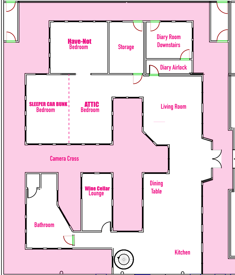 89razorskate20's tweet photo. Wanted to do a quick layout of the new #BB27 house! Where each bedroom is &amp; how the downstairs gym(now the new nook) is now upstairs in the old HN room! (house floorplan from reddit) https://t.co/g2rIP4DF2E