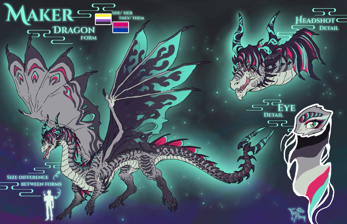 Refsheet for an Art Trade with my friend @/miqueltoast! 🤲✨