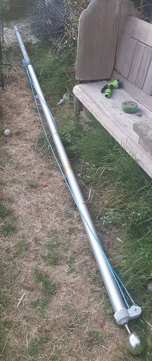 My flagpole has just blown over 😳
It is an ex-flagpole; it has ceased to be. Didn't think it was that windy!