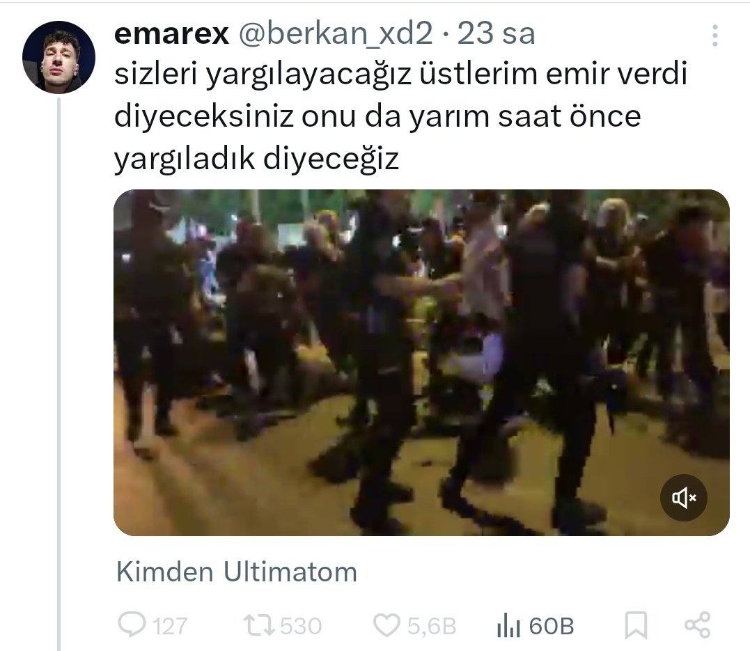 PAYLAŞ PAYLAŞTIR ❗

Polis Teşkilatını tehdit eden bu şahıs nasıl oluyorda 23 saattir serbes olabiliyor SAYIN ALİ YERLİKAYA ? Siz sustukça önüne gelen polise sallıyor. Polislerinizin itibarını korumayı düşünüyor musunuz ? <a href="/AliYerlikaya/">Ali Yerlikaya</a> <a href="/TC_icisleri/">T.C. İçişleri Bakanlığı</a> <a href="/yilmaztunc/">Yılmaz TUNÇ</a> <a href="/adalet_bakanlik/">T.C. Adalet Bakanlığı</a>
