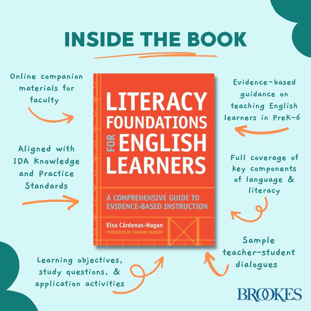 BrookesPubCo's tweet image. Aligned with IDA's Knowledge and Practice Standards, this comprehensive textbook prepares educators of Pre-K through Grade 6 to teach #EnglishLearners the key components of language and literacy: ecs.page.link/Ro8tG #DLLs #ELLs #BilingualEducation #DualLanguageLearners
