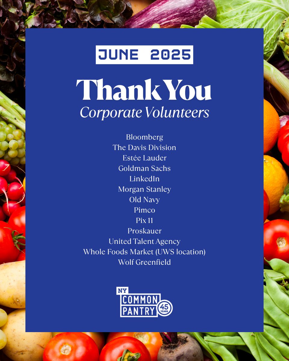 NY Common Pantry (@nycommonpantry) on Twitter photo Thank you to all our June volunteers who helped us kick off the summer!
For volunteer inquiries, email volunteer@nycommonpantry.org.
#volunteers #giveback #foodpantry Thank you to all our June volunteers who helped us kick off the summer!
For volunteer inquiries, email volunteer@nycommonpantry.org.
#volunteers #giveback #foodpantry