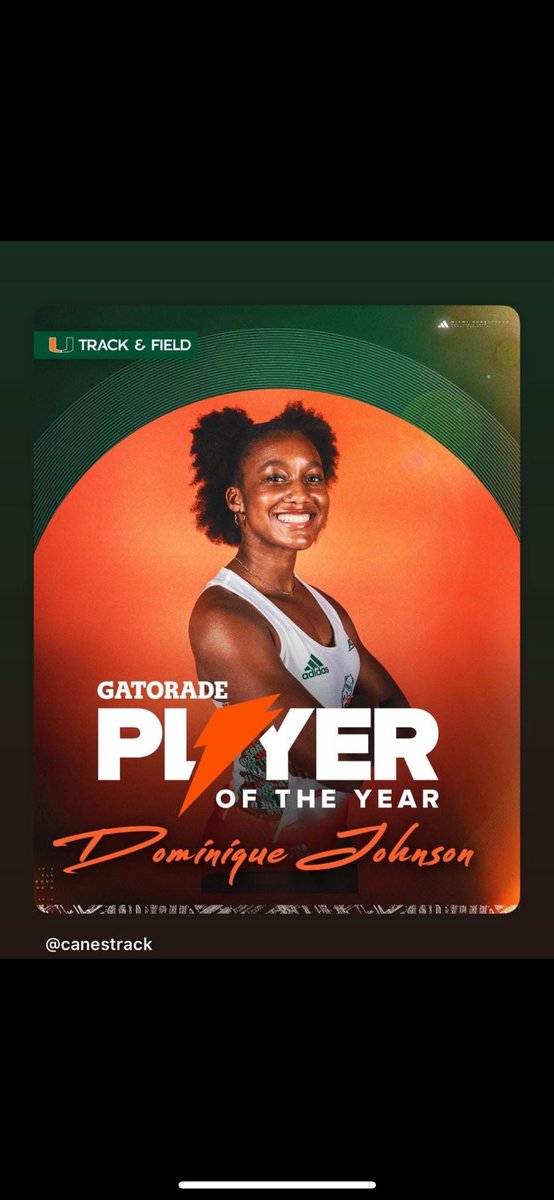 The accolades keep coming! Congrats Dom on being selected as Gatorade Track and Field Player of the Year! We are incredibly proud of you and excited for your collegiate career!