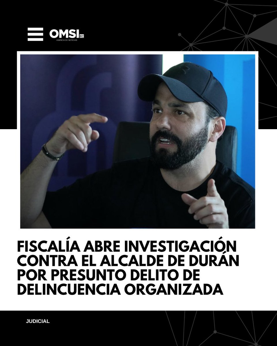 Fiscalía investiga al alcalde de Durán, Luis Chonillo, por posible delito de delincuencia organizada.

Entérate: n9.cl/vs2v0