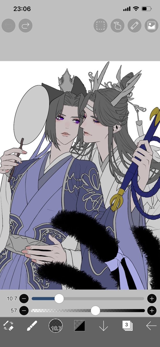 ラフと途中と完成のやつ 