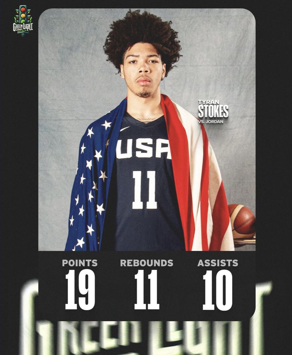 Louisville 2026 target Tyran Stokes just had a  triple double for Team USA 👀