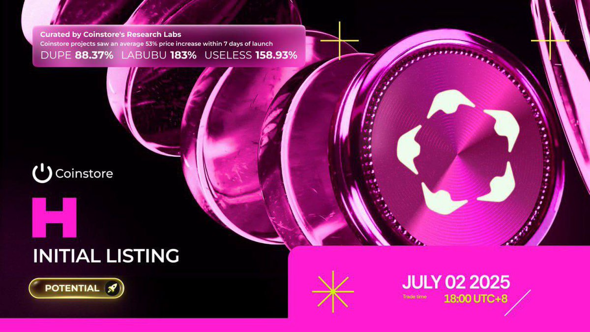 TonyCage001's tweet photo. 🚀 Humanity Protocol is here!
$H Token uses Proof-of-Humanity to issue verifiable credentials on-chain.

🎯 Secure your spot early — H/USDT trading opens July 2, 18:00 (UTC+8)
🔗 https://t.co/o9fsMtYofm

Next-gen ID is real.

#Coinstore #H #Web3Identity https://t.co/FuH2uPuwEa
