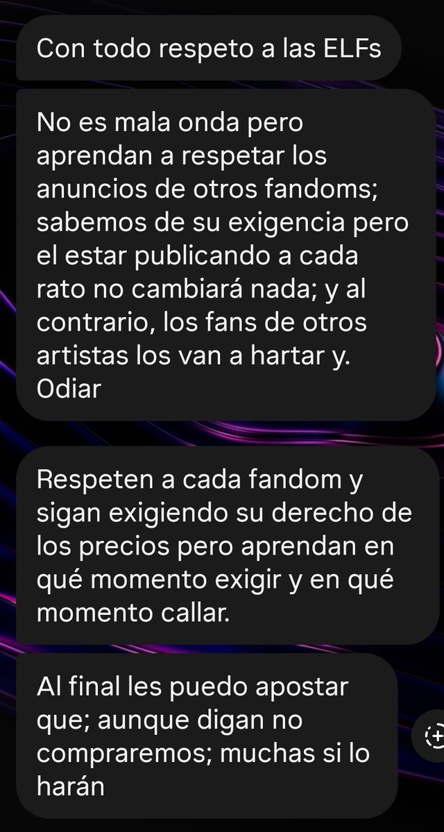 Lore_Choi's tweet photo. Entonces OCESA también debería aprender a RESPETAR nuestros derechos como consumidores. Si vamos a hablar de respeto que sea parejo ¿No?

Uy y nos importa un chingo que otros fandoms "nos odien" por hacer valer nuestros derechos como consumidores. 😢💔

#OCESA_OUT #ELF_NO_COMPRA https://t.co/B7fpq5PNH3