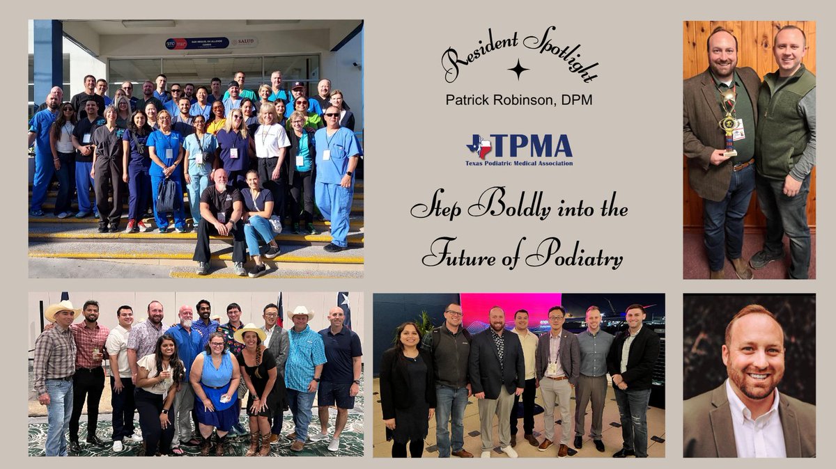 TPMAtweets's tweet image. 🎓 Resident Spotlight: Patrick Robinson, DPM — Baylor Scott &amp;amp; White grad heading to OrthoIllinois for a foot &amp;amp; ankle fellowship! 🦶 Fav: TAR | 💬 Best memory: TPMA committees &amp;amp; confs | 👀 Tip: Watch the residents! Show Dr. Robinson some love as he levels up! 🙌 #DPM #TPMA