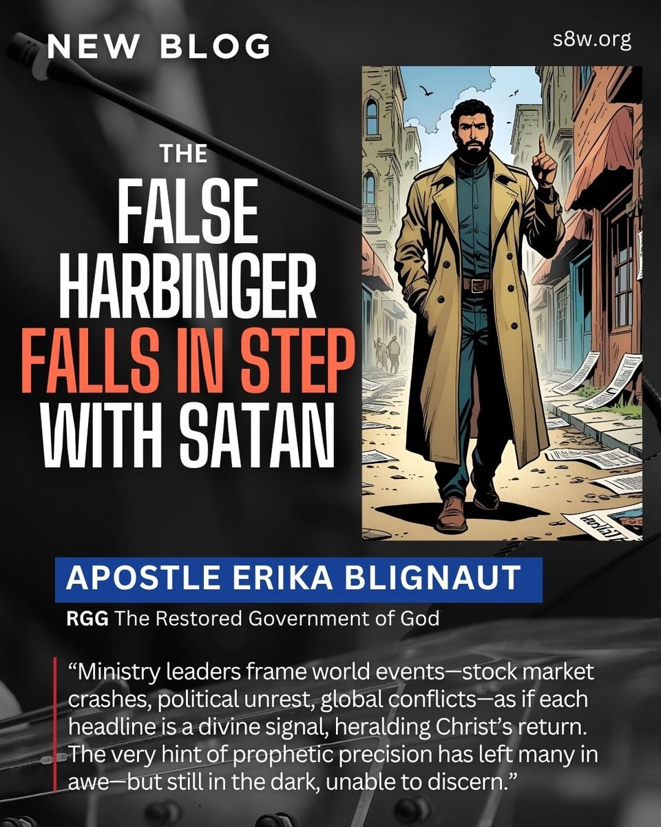 ApostleErikaB's tweet photo. Alarming headlines—wars, economic turmoil, the conflict in Israel—continue to stir the question: Are these the harbingers of Jesus’ return?

God highlights the shift taken by false harbingers and reveals the well-worn path they have taken as they fall in step with Satan. 

In my new article, "𝐓𝐡𝐞 𝐅𝐚𝐥𝐬𝐞 𝐇𝐚𝐫𝐛𝐢𝐧𝐠𝐞𝐫 𝐅𝐚𝐥𝐥𝐬 𝐢𝐧 𝐒𝐭𝐞𝐩 𝐰𝐢𝐭𝐡 𝐒𝐚𝐭𝐚𝐧" I open up God’s correction against deeply-embedded harbinger misconceptions and share a recent visitation of the Lord.

👉God’s voice cuts through the confusion

𝐓𝐡𝐢𝐬 𝐚𝐫𝐭𝐢𝐜𝐥𝐞 𝐞𝐱𝐩𝐨𝐬𝐞𝐬 𝐭𝐡𝐞 𝐟𝐚𝐥𝐬𝐞 𝐡𝐚𝐫𝐛𝐢𝐧𝐠𝐞𝐫 𝐦𝐞𝐬𝐬𝐚𝐠𝐞 𝐚𝐧𝐝 𝐮𝐧𝐞𝐚𝐫𝐭𝐡𝐬 𝐒𝐚𝐭𝐚𝐧’𝐬 𝐚𝐧𝐜𝐢𝐞𝐧𝐭 𝐭𝐫𝐢𝐜𝐤.  

God is confronting a counterfeit alert system that stirs up fear, not faith—watchmen untethered from covenant, who substitute headlines for stewardship.

🔥𝐑𝐞𝐚𝐝 𝐧𝐨𝐰 𝐚𝐧𝐝 𝐝𝐢𝐬𝐜𝐞𝐫𝐧 𝐭𝐡𝐞 𝐝𝐢𝐟𝐟𝐞𝐫𝐞𝐧𝐜𝐞 𝐛𝐞𝐭𝐰𝐞𝐞𝐧 𝐬𝐭𝐞𝐰𝐚𝐫𝐝𝐬𝐡𝐢𝐩 𝐚𝐧𝐝 𝐬𝐚𝐛𝐨𝐭𝐚𝐠𝐞.
➡ https://t.co/5IBkMjhdvG

#discernmentmatters #theharbinger #reproof #CovenantKeepingGod #TruthRevealed #PrepareforChrist