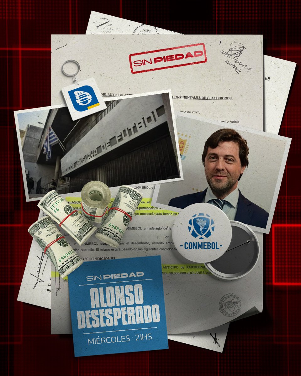 🟥 Hoy en #SinPiedad | AUF en números rojos: los préstamos millonarios que comprometieron el futuro del fútbol uruguayo. ¿Qué rol jugó Ignacio Alonso?