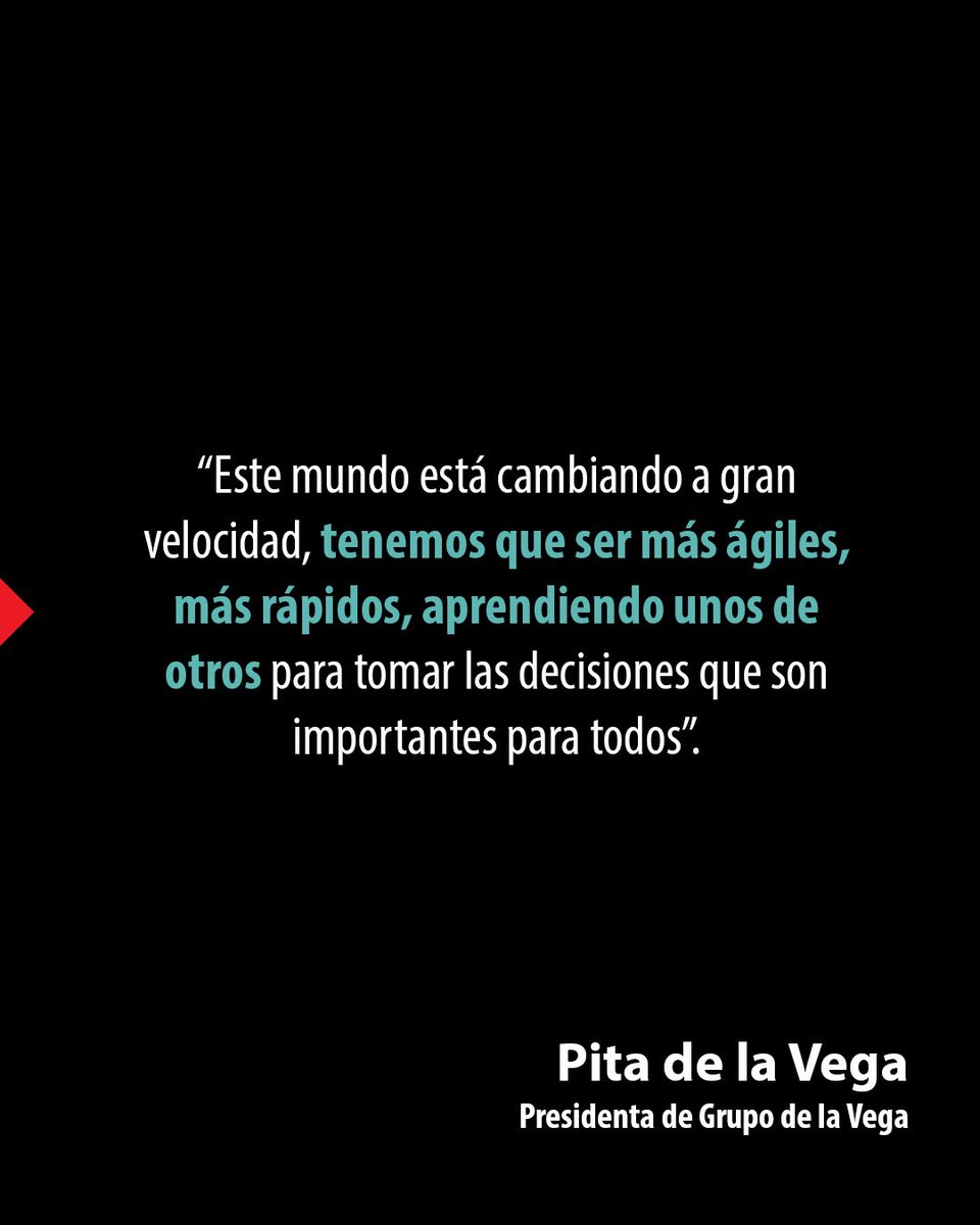 LideresMexicano's tweet image. “El mundo cambia rápido, debemos ser ágiles y aprender juntos para tomar decisiones que importan a todos.” — Pita de la Vega, Grupo de la Vega #Liderazgo #Agilidad #Decisiones