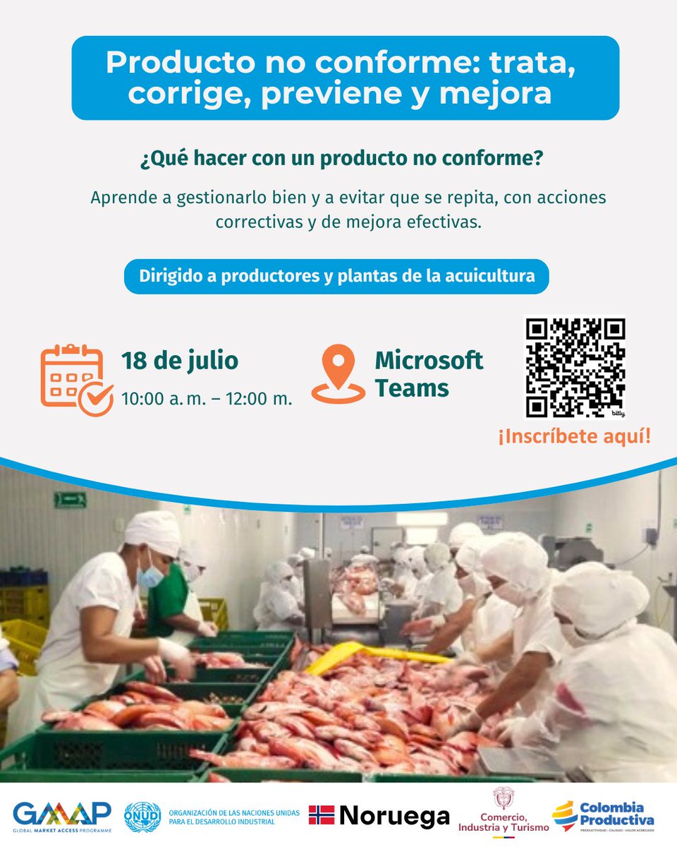 GMAP Colombia (@gmapcolombia) on Twitter photo Aprende a gestionar no conformidades, comunicar con tu equipo y prevenir que el error vuelva a ocurrir.
🗓️ 18 de julio | 🕘 10:00 a. m. – 12:00 m.
Inscríbete aquí: bit.ly/4kaOKNf
<a href="/ONUDIColombia/">ONUDI en Colombia</a> <a href="/noradno/">Norad</a> <a href="/MincomercioCo/">MinComercio Colombia</a> <a href="/Col_Productiva/">Colombia Productiva</a> Aprende a gestionar no conformidades, comunicar con tu equipo y prevenir que el error vuelva a ocurrir.
🗓️ 18 de julio | 🕘 10:00 a. m. – 12:00 m.
Inscríbete aquí: bit.ly/4kaOKNf
<a href="/ONUDIColombia/">ONUDI en Colombia</a> <a href="/noradno/">Norad</a> <a href="/MincomercioCo/">MinComercio Colombia</a> <a href="/Col_Productiva/">Colombia Productiva</a>