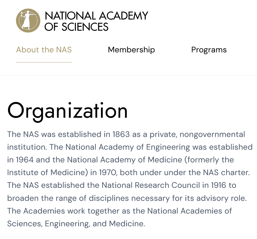 hypoautonomic's tweet photo. @Marcia4Science @angie_rasmussen If the survival of the NAS is critically dependent on federal grants as suggested in the nature article, then maybe it's time to become a private nongovernmental institution that does not materially depend on the federal government. https://t.co/PHyo1pHg95