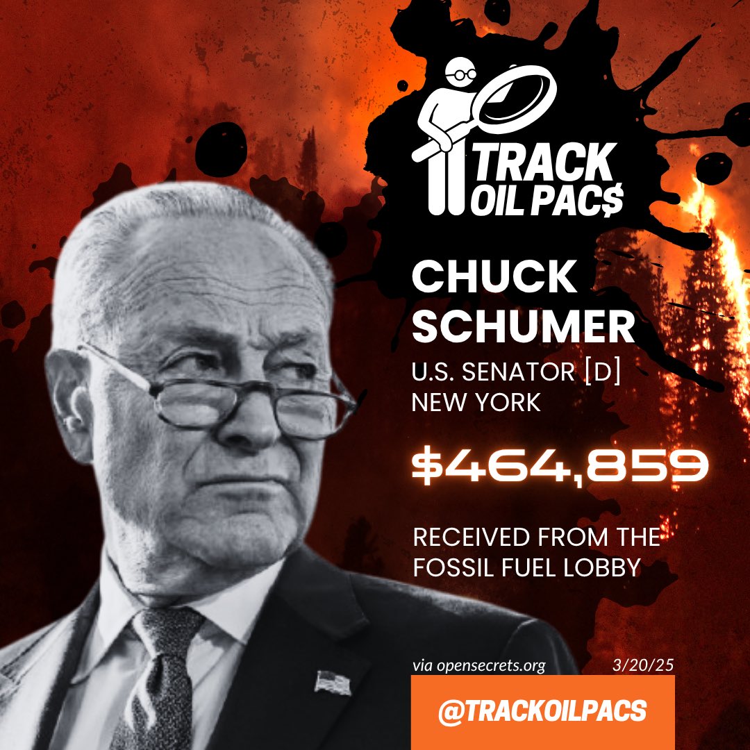 TrackOilPACs's tweet image. We need a real opposition party to Trump &amp;amp; his crony fossil fuel billionaires🔥

Even though democrats passed first climate bill, their addiction to gerontocracy &amp;amp; corporatism resulted them in losing both chambers of Congress in 2024.

Enough with gimmicks, fight the budget bill.