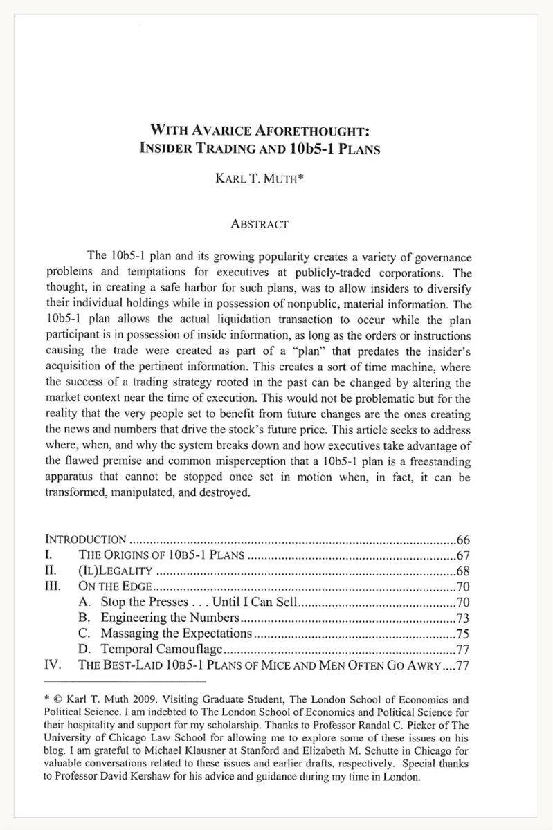 KarlMuth's tweet image. I'm not the kind of guy you'd expect to be surprised by a securities law prosecution.
A chunk of the course I created at @NorthwesternU @NorthwesternLaw (Pritzker School of Law) is regulatory compliance in #securities markets. I taught seminars on these topics at @Stanford and…