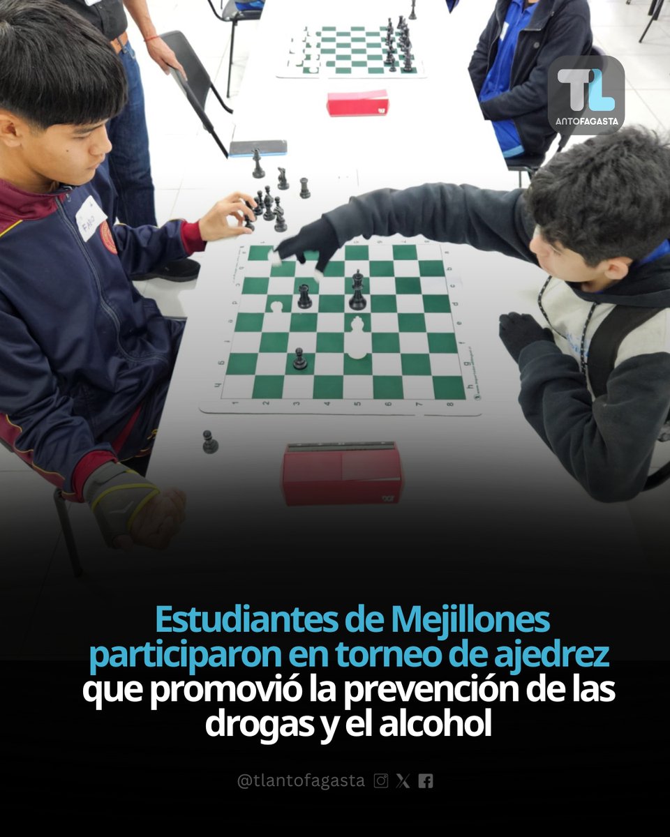 #Región | Estudiantes de Mejillones participaron en torneo de ajedrez que promovió la prevención de las drogas y el alcohol

La iniciativa, organizada por SENDA y el municipio, en el marco del Mes de la Prevención del Consumo de Drogas y Alcohol, reunió a escolares de los tres