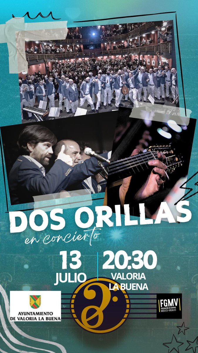 ¿Tienes algún plan el 13 de JULIO? 
¿Nos acompañas a Valoria La Buena FS ? 
Presentaremos nuevos temas y con muchas ganas de subir a un escenario.
 Gracias al <a href="/AYTOVALORIA/">Ayto. de Valoria</a> . 

 #dosorillastracatrá #músicosvalladolid #MúsicaEnVivo