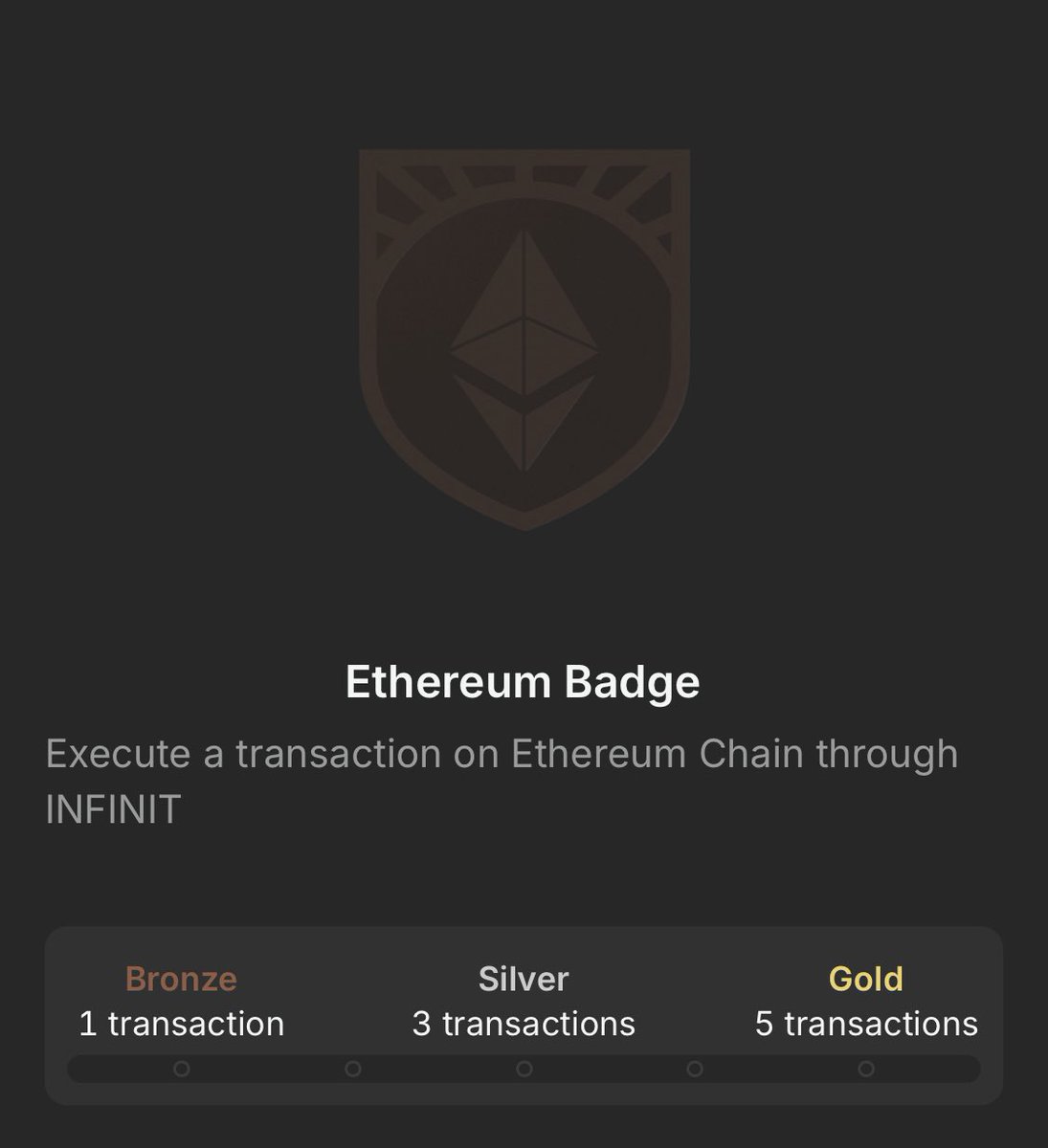 0xDEGEEN's tweet photo. I just tried some tasks on @Infinit_Labs 
And these must important thing you need to know 🥷

1- write prompt like “swap 0.4 eth to usdt on ethereum chain on uniswap”
The Ai bring you window to swap directly like this photo, you connect the wallet and complete the transaction on uniswap.

2- Explore agents like Mindshare , this prompt exp “tell me about basechain” or Shadow to swap on Sonic chain..etc.

3- Badges, there is badges campaign in 3 section: (agents,chains,others like referrals) .
You can get badges by completing some tasks like make transactions on Ethereum, there is tiers, bronze 1 tx 
Silver 3 txs, and gold 5 txs and other tasks is same thing.

And last thing, i think infinit is very useful for all web3 users, i hope they are update and add more agents and dexs.

gInfinit.