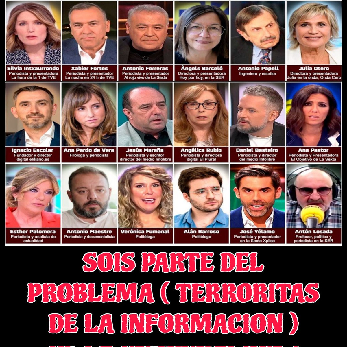 FORZABETIS61257's tweet photo. @vitoquiles LO DE ESTA PAJARA COMUNISTA ES TREMENDO QUE LE VAYA PREPARANDO EL PIJAMA A SU HERMANA QUE VA PA DENTRO ....

LOS PERIODISTAS DE ESTE PAIS SON PARTE DEL PROBLEMA ... https://t.co/DAmoAMOJ8l