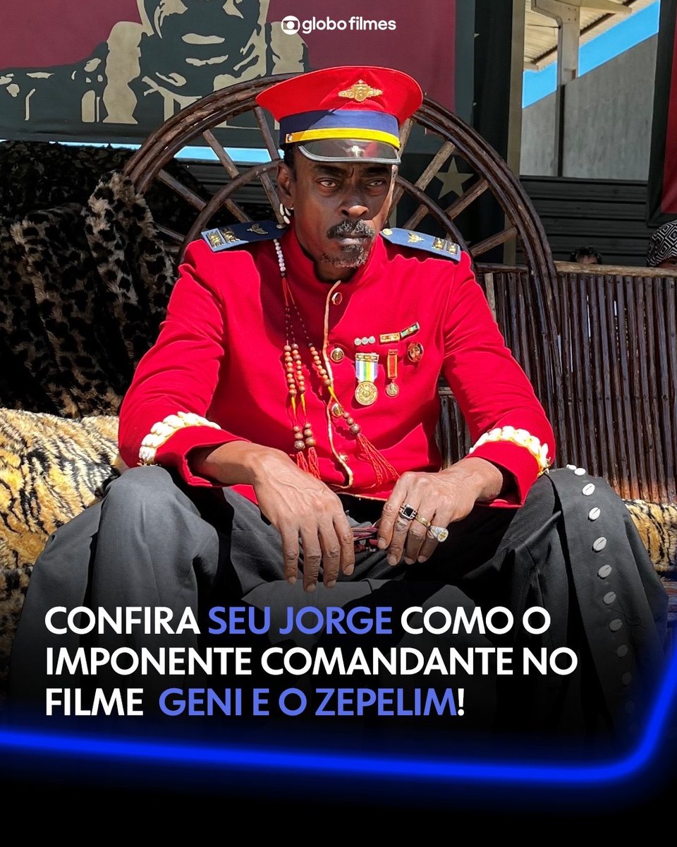 GloboFilmes's tweet photo. Ele chegou comandando tudo! 👮🏾‍♀️
Confira @SeuJorge como o imponente Comandante em #GeniEOZepelim!

Inspirado na canção de #ChicoBuarque, o filme ganha vida sob direção de #AnnaMuylaert e leva a história de Geni para a Amazônia — em uma fábula moderna sobre hipocrisia, exclusão e coragem.