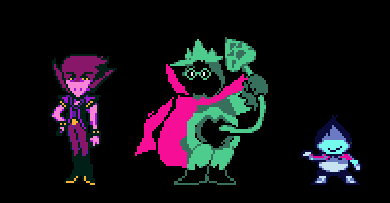 naomspr's tweet image. the Three heroes #DELTARUNE Real Sprites