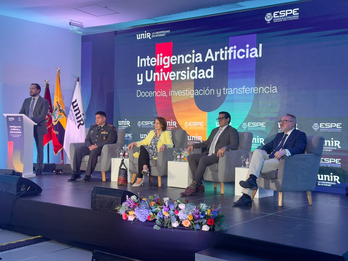 🔵 🇪🇨  Inicia el Seminario Internacional "inteligencia artificial y universidad: Docencia, investigación y transferencia".

🤝 Organizado por <a href="/UNIRuniversidad/">Universidad Internacional de La Rioja (UNIR)</a> y <a href="/ESPEU/">ESPE</a>

#InteligenciaArtificial #UNIR #Educación