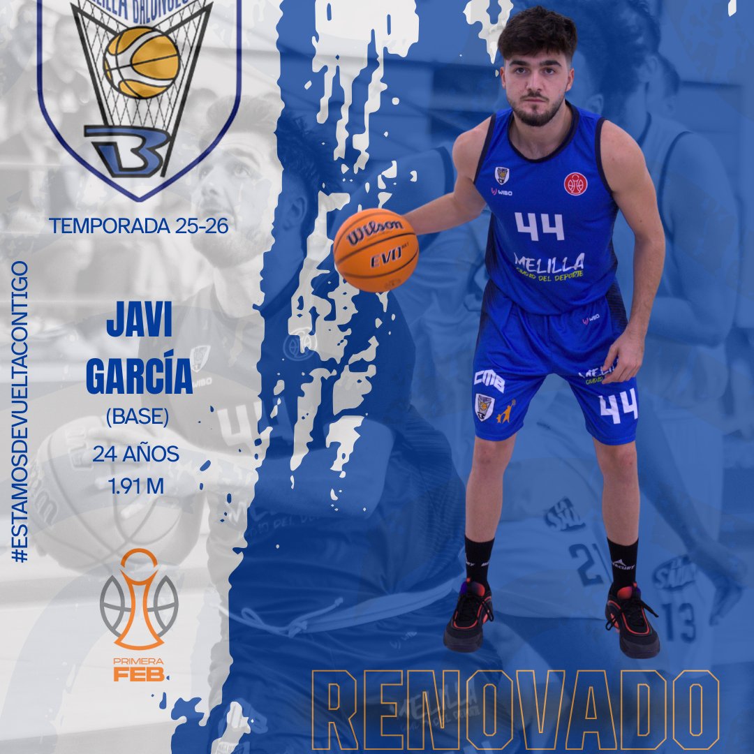 CompeticionesFEB (@competicionfeb) on Twitter photo 🚨 Mercado #PrimeraFEB: El director de juego Javi García renueva su compromiso con el <a href="/melillabcto/">Club Melilla Baloncesto</a>
▶️ Un jugador con gran lectura de juego controlando el tempo del partido
🗓️ 2001 | 📏 1,91 m.
⛹️♂️ Base | 🌍 Español
📝 Más información ⬇
feb.es/2025/7/2/balon… 🚨 Mercado #PrimeraFEB: El director de juego Javi García renueva su compromiso con el <a href="/melillabcto/">Club Melilla Baloncesto</a>
▶️ Un jugador con gran lectura de juego controlando el tempo del partido
🗓️ 2001 | 📏 1,91 m.
⛹️♂️ Base | 🌍 Español
📝 Más información ⬇
feb.es/2025/7/2/balon…
