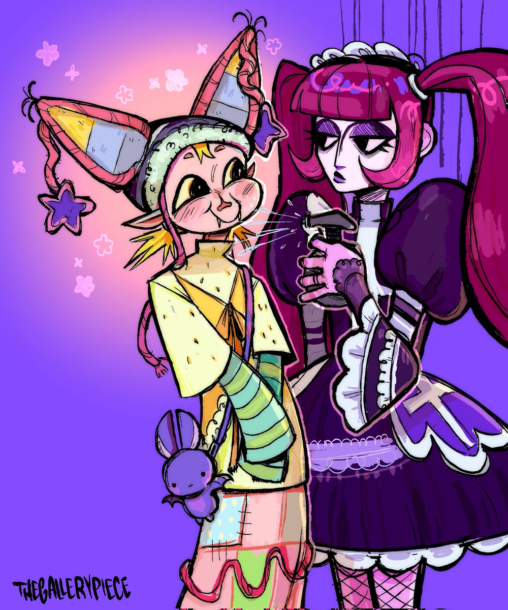 Artfight attack I did for <a href="/vikipuntocom/">viki 🐿️ @ commissions open !</a> (im invested in these characters now. what happens next) #teamfossils #artfight