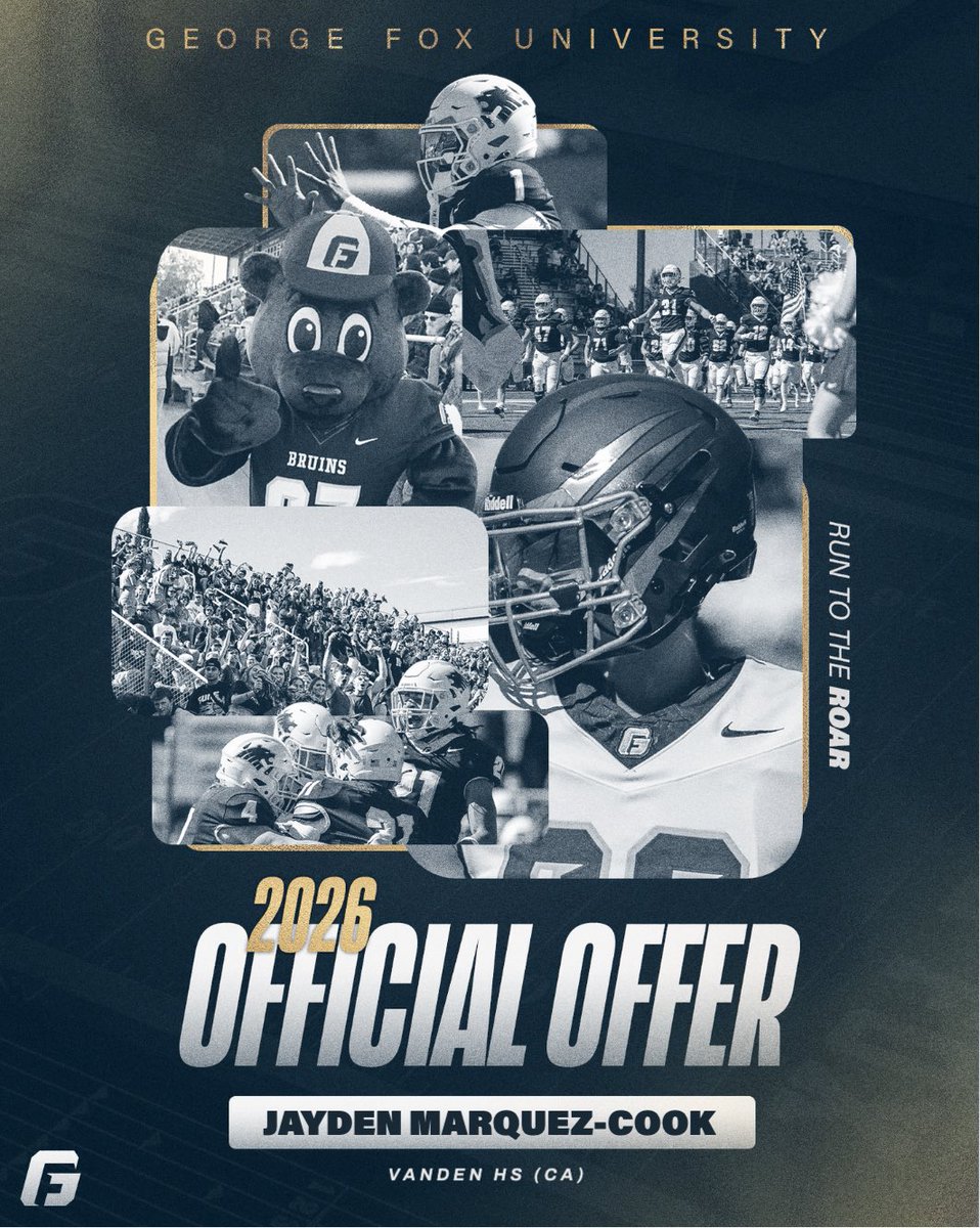 Jayden Marquez-Cook (@jayden31x) on Twitter photo After a great Conversation with <a href="/Coach_Gilgan/">Lukkes Gilgan</a> and <a href="/coachtsugawa/">Tim Tsugawa 🇺🇸</a> I am blessed and greatful to receive an offer from <a href="/GFUFootball/">GFU Bruin Football</a> !!! <a href="/SpencerCrace/">Spencer Crace</a> <a href="/VandenFB/">Vanden Football</a> <a href="/lequan_w/">Coach Woods</a> After a great Conversation with <a href="/Coach_Gilgan/">Lukkes Gilgan</a> and <a href="/coachtsugawa/">Tim Tsugawa 🇺🇸</a> I am blessed and greatful to receive an offer from <a href="/GFUFootball/">GFU Bruin Football</a> !!! <a href="/SpencerCrace/">Spencer Crace</a> <a href="/VandenFB/">Vanden Football</a> <a href="/lequan_w/">Coach Woods</a>