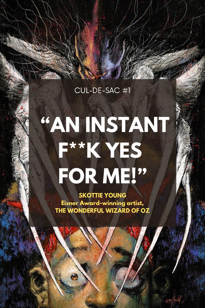 dinesh_s's tweet image. The great Skottie Young on CUL-DE-SAC #1
"Wow. What a ride. I’m super in!
This book is an instant F**K YES for me!
Mike Carey writes a fresh take on vampire lore and then shocks you by mixing it with A Kids On Bikes adventure and both are covered in blood! Wayshack’s art pulls…