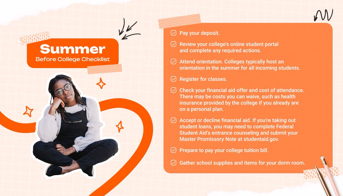 MyBigFuture's tweet image. Set your students up for success this fall with our college prep checklist. 🎓📋 #collegeplanning