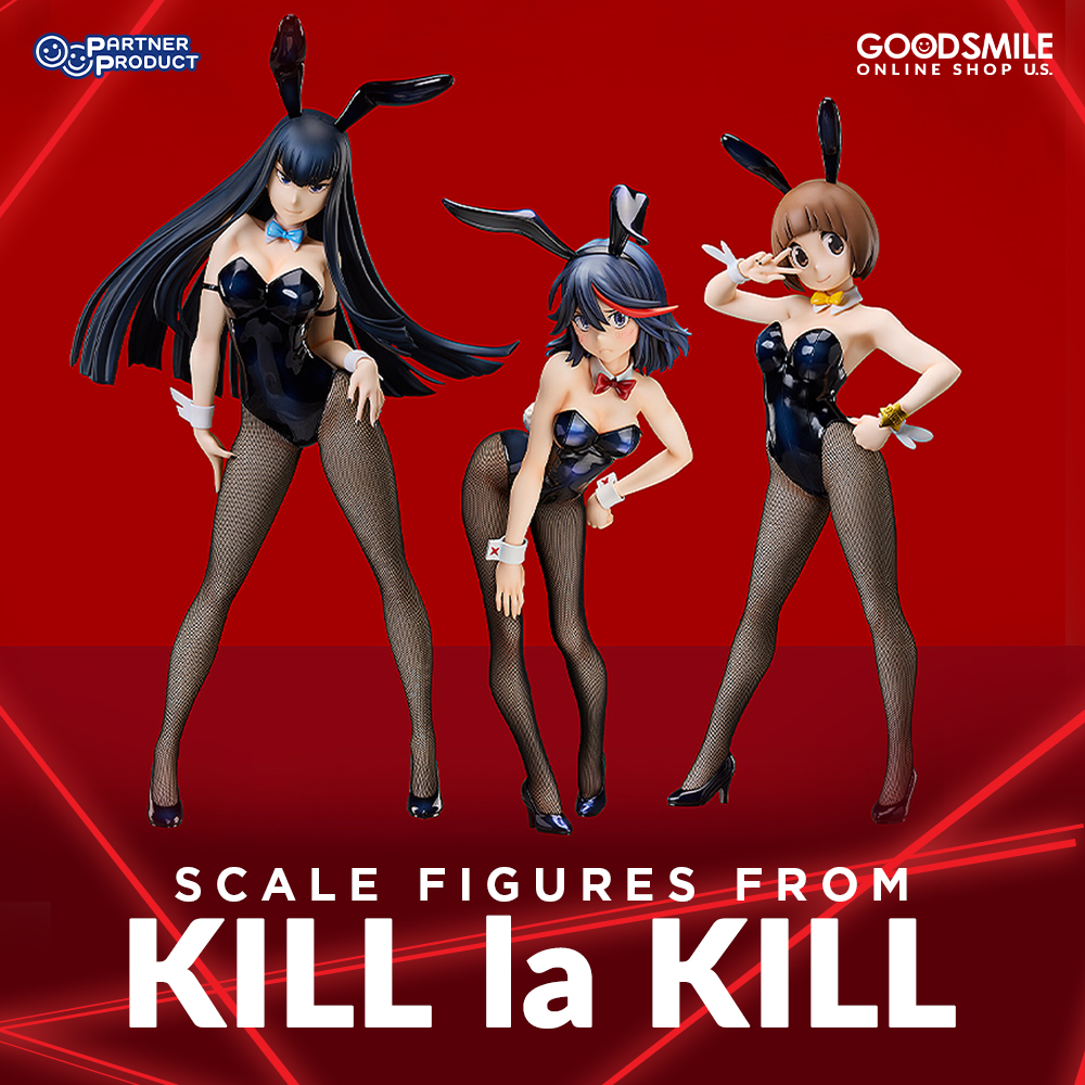 GoodSmile_US's tweet photo. The elite of Honnōji Academy have never looked this bold. Satsuki, Mako, and Ryūko from KILL la KILL stun in dazzling bunny outfits, ready to steal the show on your shelf. Preorder them now at GOODSMILE ONLINE SHOP US!

Shop: https://t.co/w84PC8VSPq

#KILLlaKILL #Goodsmile https://t.co/TsUYoFBYH2